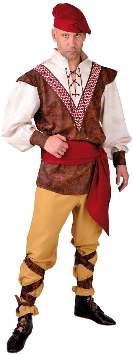 Middeleeuwen & Renaissance Kostuum | Onderdanige Middeleeuwse Boer | Man | Large | Carnaval kostuum | Verkleedkleding